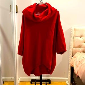 High low cowl neck sweater